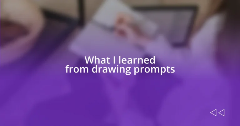 What I learned from drawing prompts