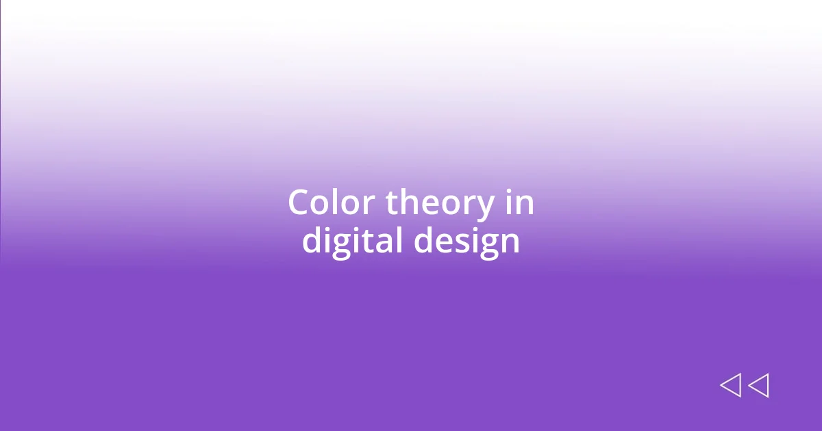 Color theory in digital design