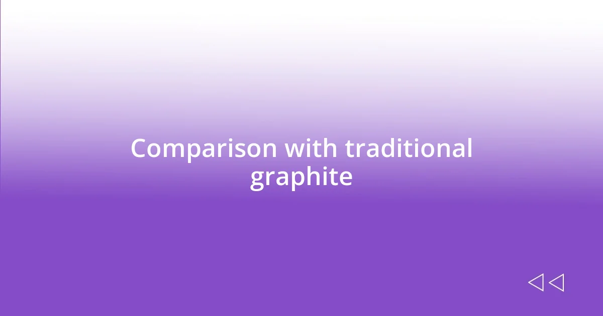 Comparison with traditional graphite