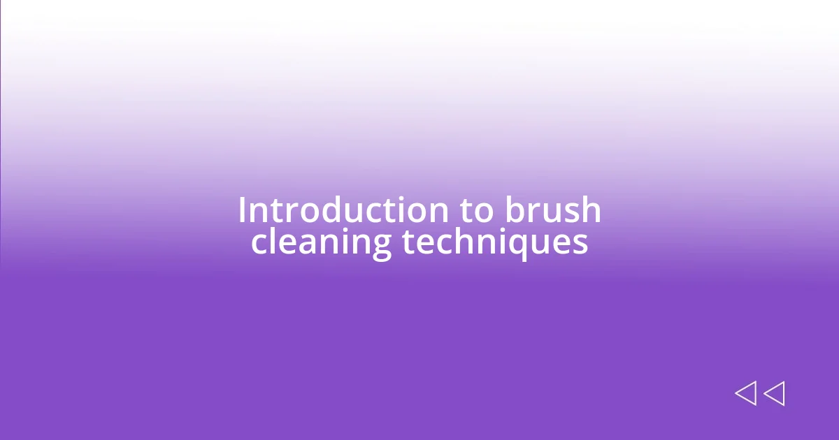 Introduction to brush cleaning techniques